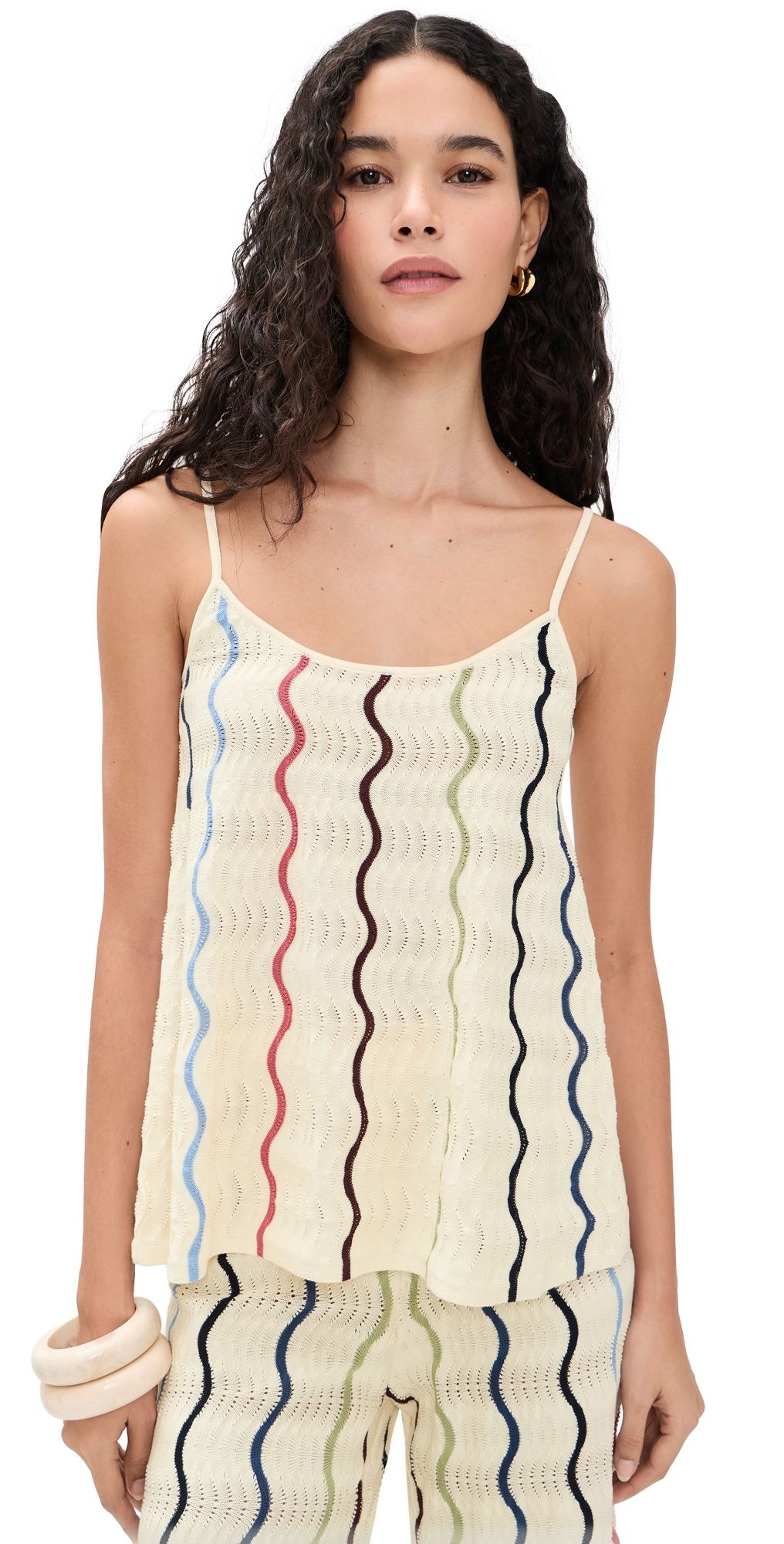 Tanya Taylor Gigi Knit Tank Cream Multi XS