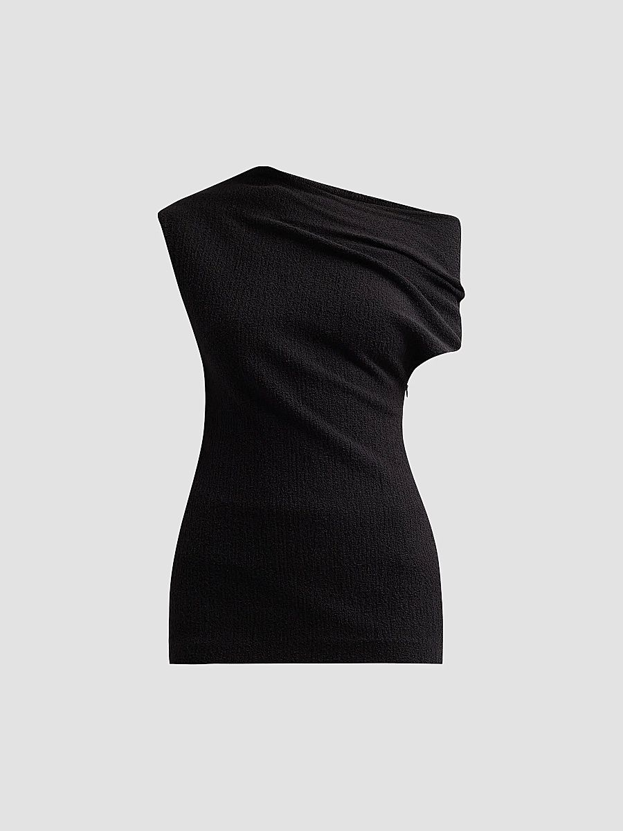 Toteme Women's Draped One-Shoulder Top - Black - Size 12