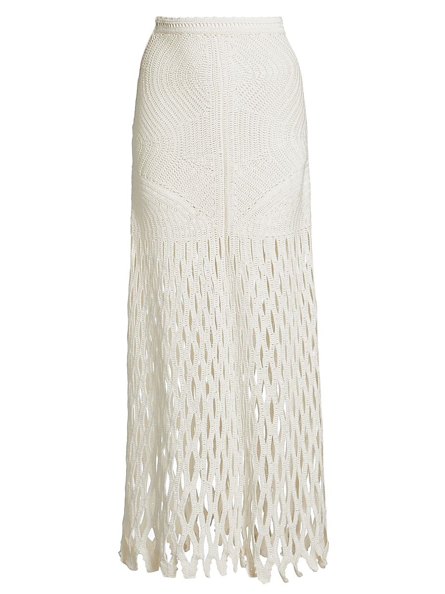 Women's Kalista Crochet Cotton Skirt - Cowrie - Size XS