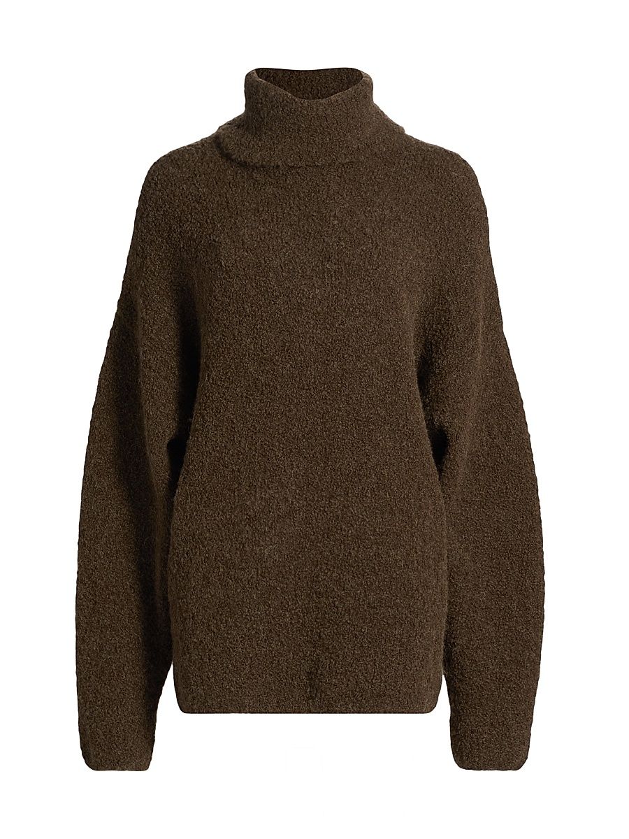 Women's Alpaca Blend Bouclé Sweater - Pepper - Size Small