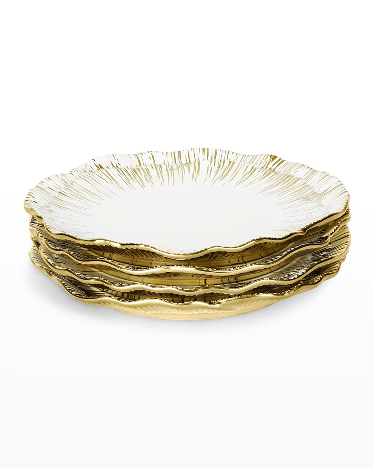 Porcelain Anemone Salad Plates, Set of 4