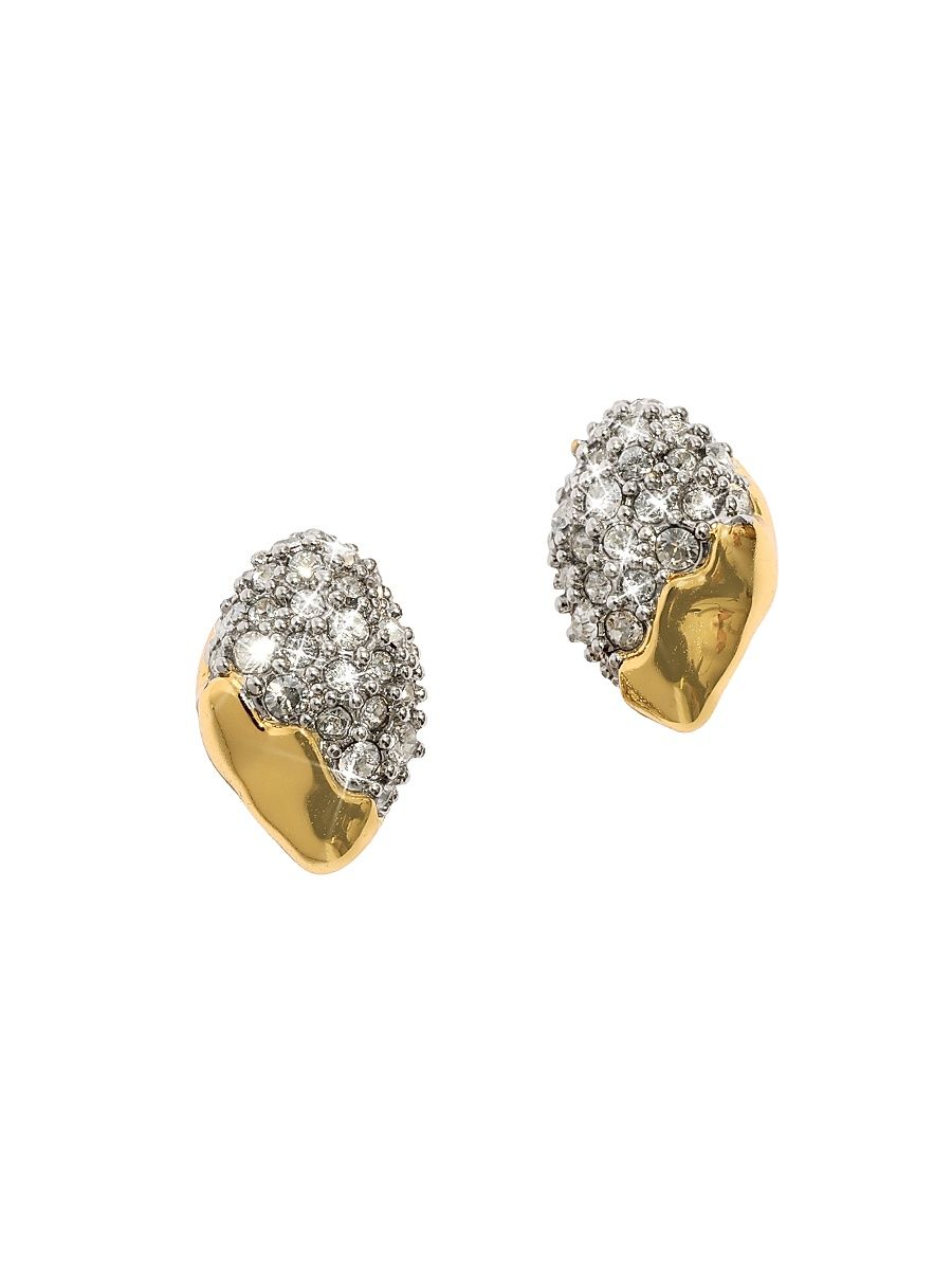 Women's Solanales Tiny Pebble 14K-Gold-Plated, Rhodium-Plated & Glass Crystal Stud Earrings - Gold