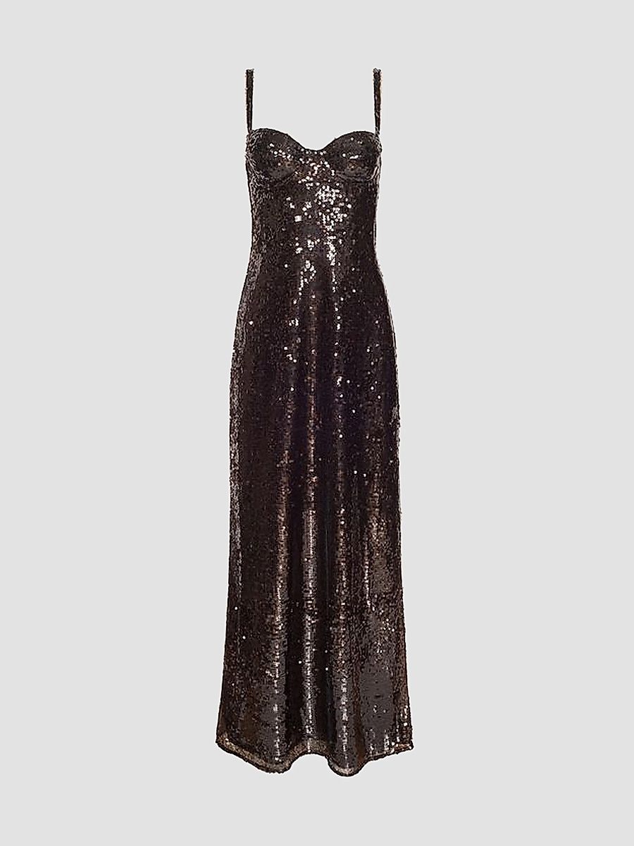 L'AGENCE Women's Sayla Embellished Maxi Dress - Dark Java Sequins - Size 10