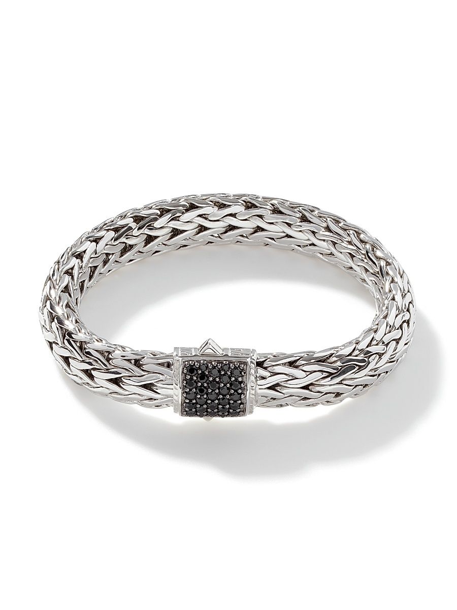 Icon Sterling Silver & Black Sapphire Bracelet/10.5MM - Silver