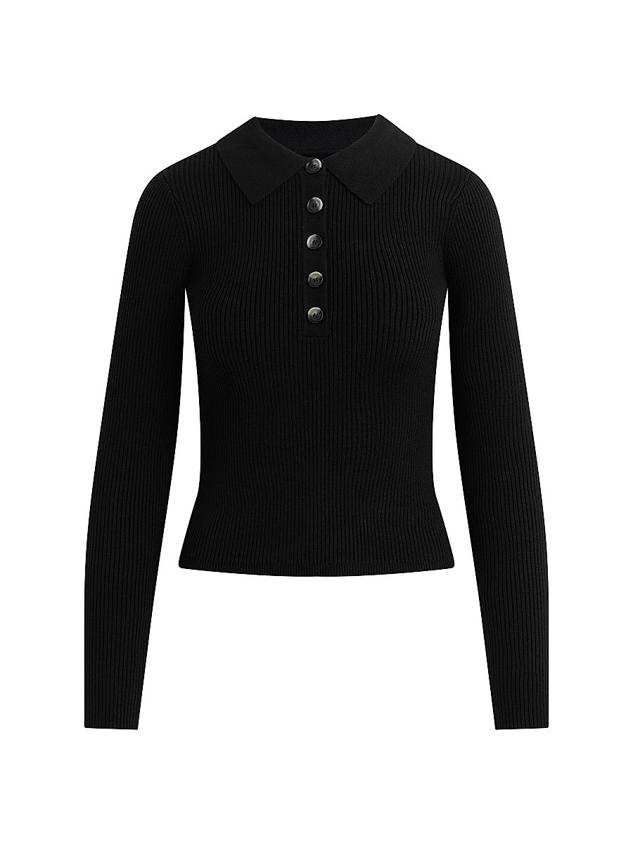 Women's The Lisa Polo Sweater - Black - Size XS