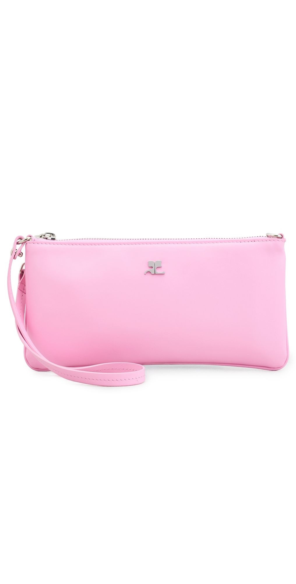 Courrèges Zipped Leather Pouch Candy Pink One Size