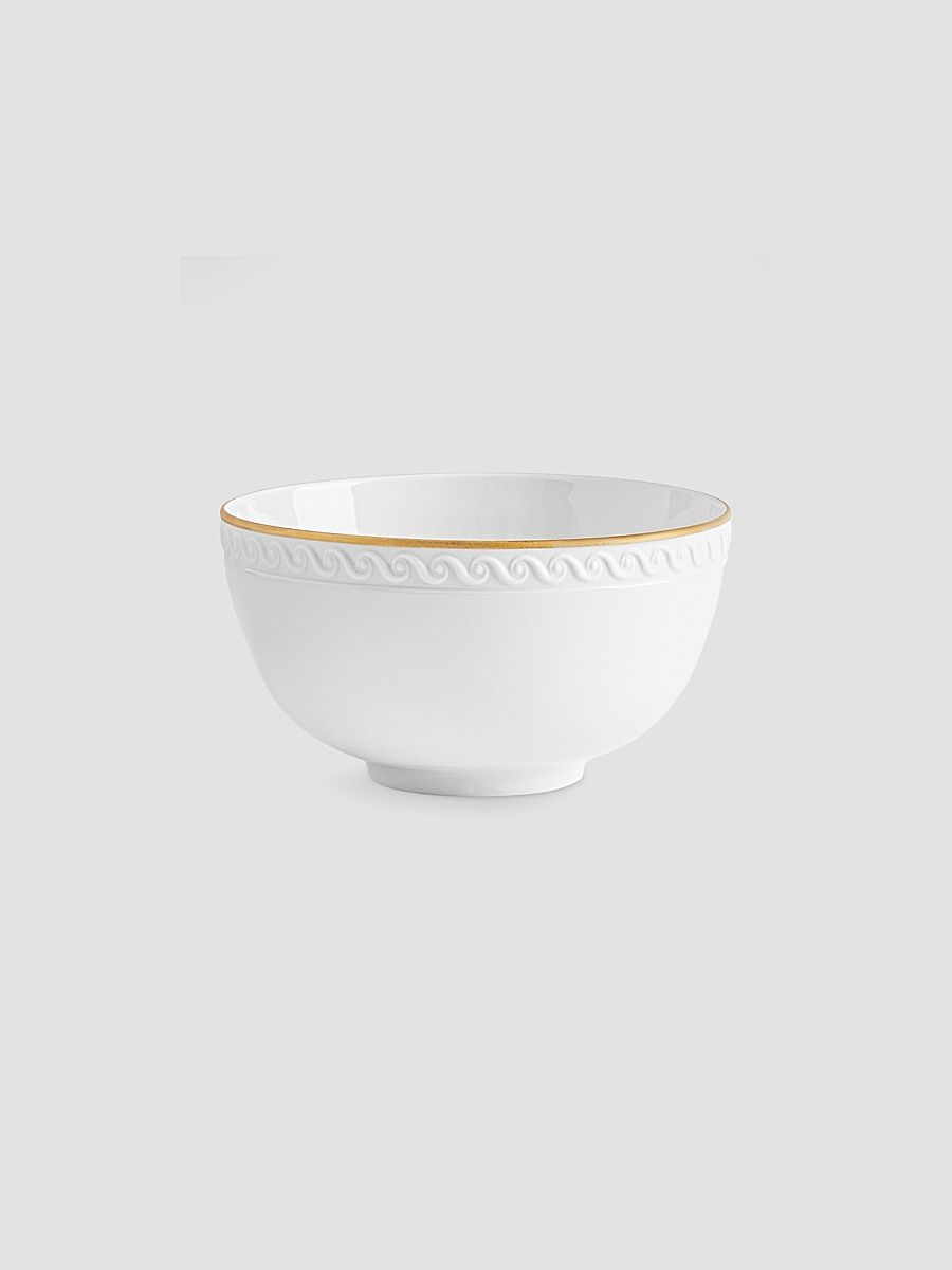 Neptune Porcelain & 24K Gold Cereal Bowl - White Gold