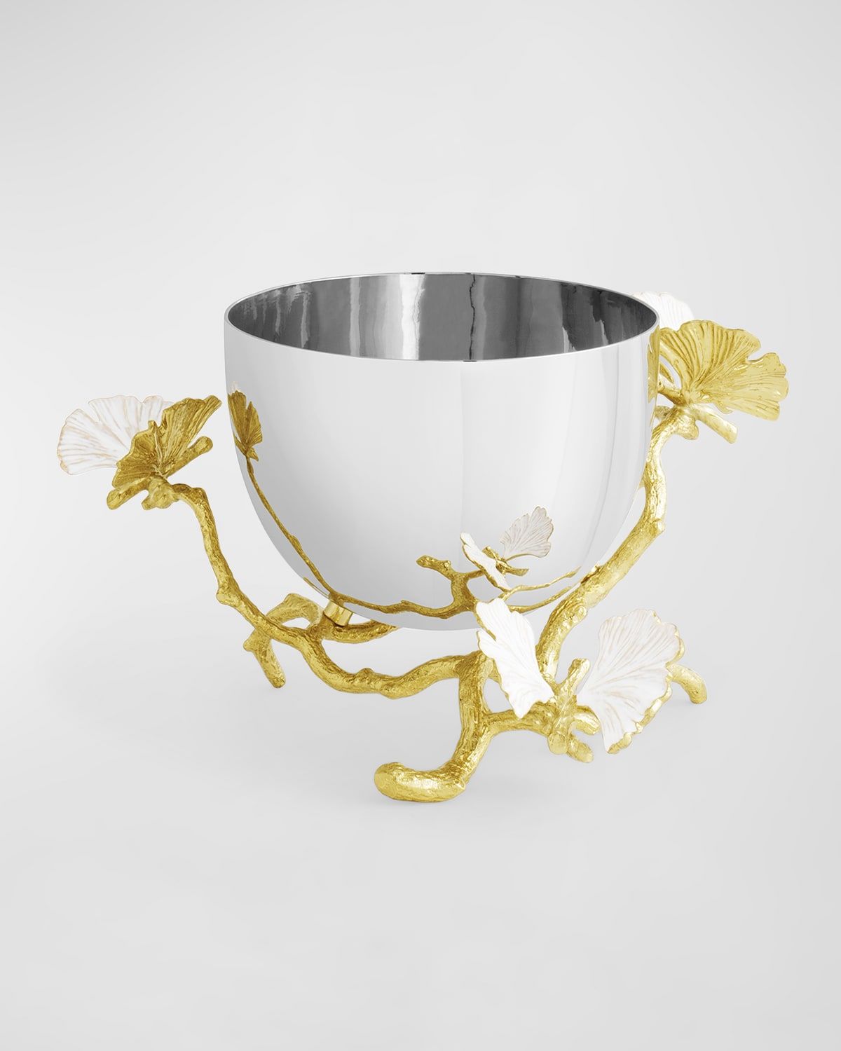 Butterfly Ginkgo White & Gold Nut Bowl