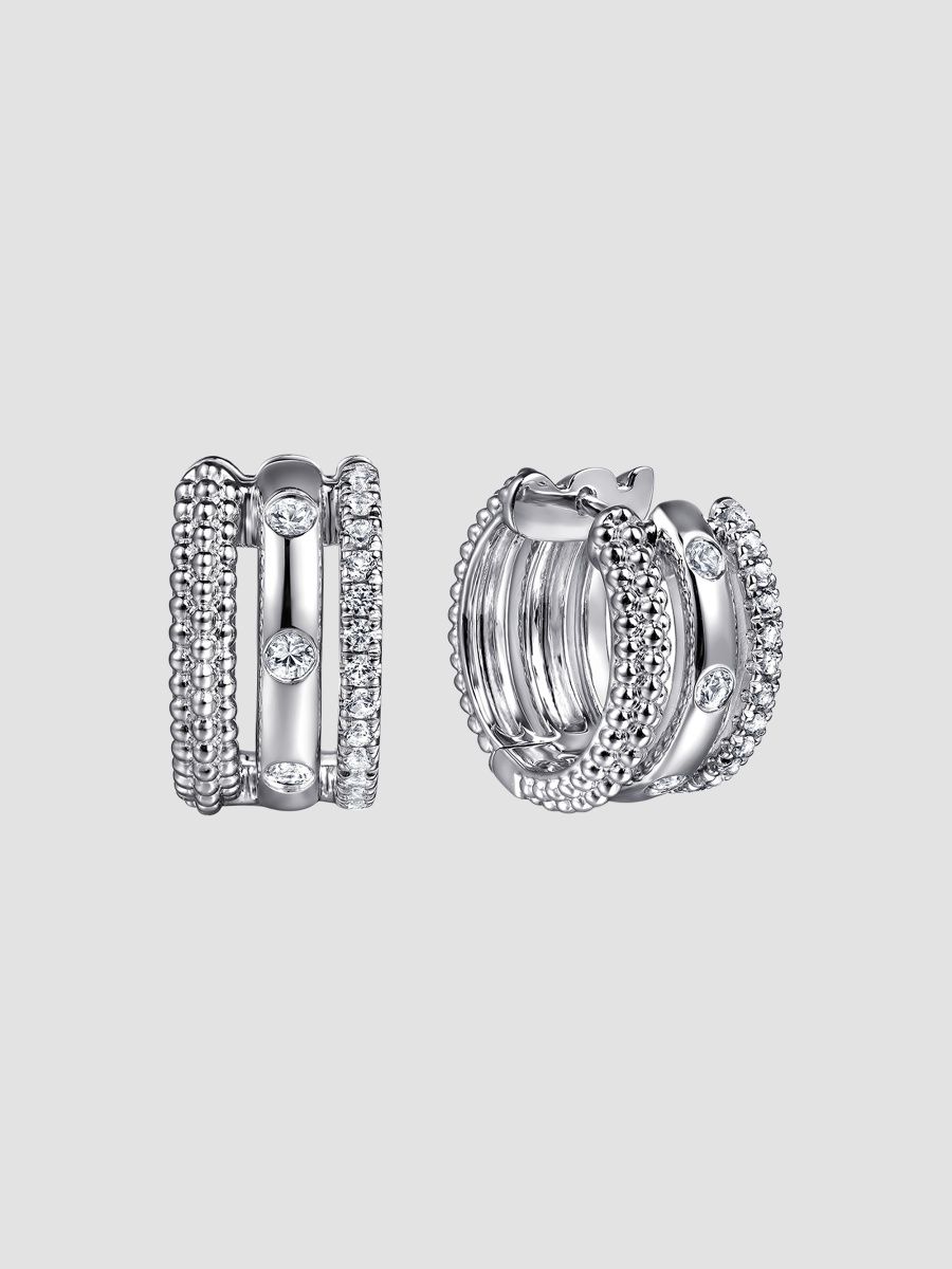 Gabriel & Co Women's Bujukan Sterling Silver & White Sapphire Huggie Earrings - Sterling Silver