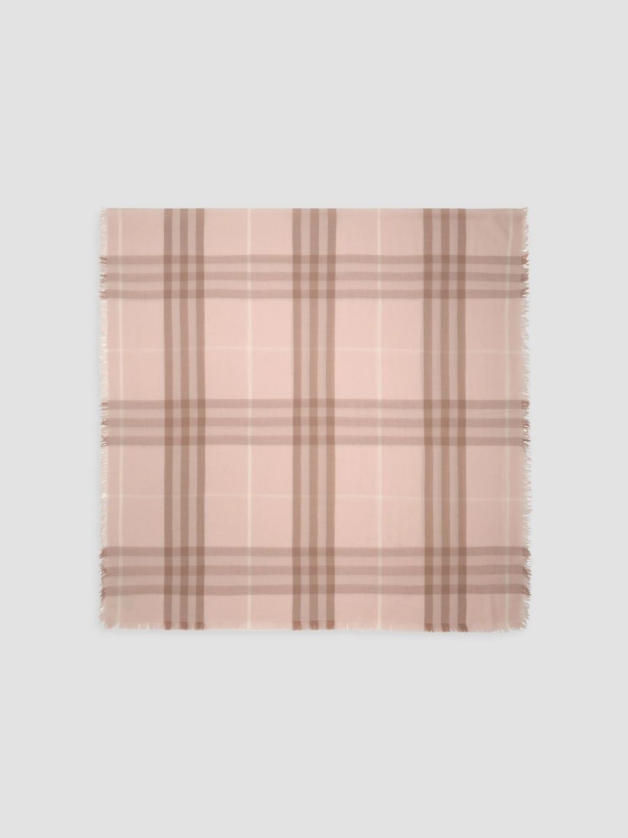Burberry Women's Check Cashmere Eyelash Scarf - Pink