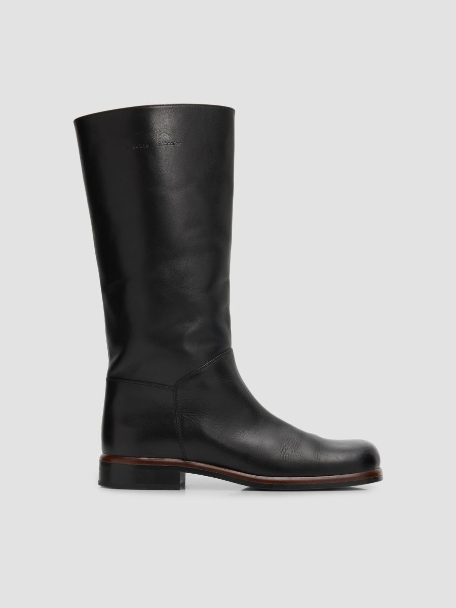 Proenza Schouler Women's Esme Leather Boots - Black - Size 11.5