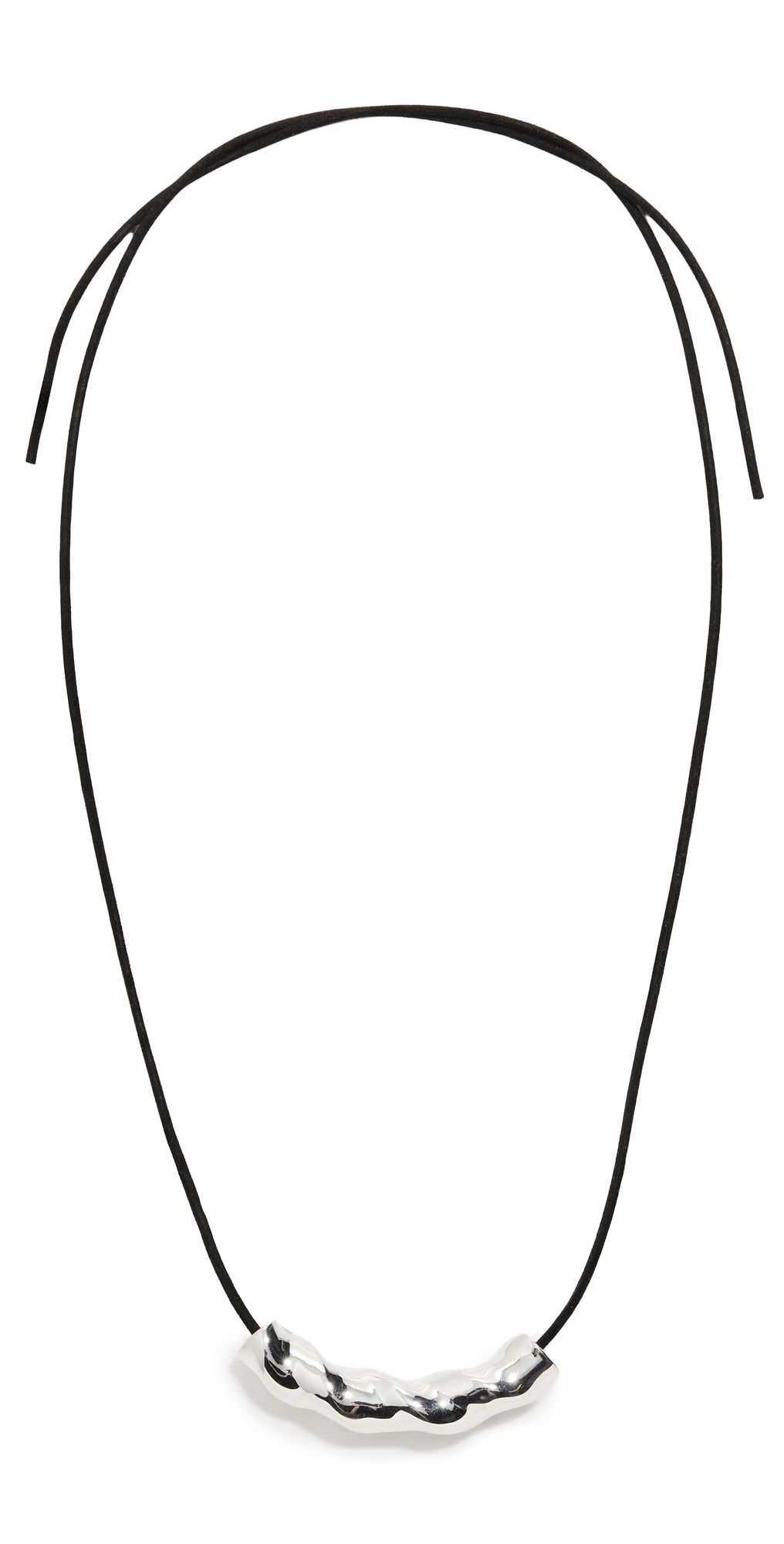 AGMES Small Astrid Pendant Necklace Sterling Silver/Black Cord One Size