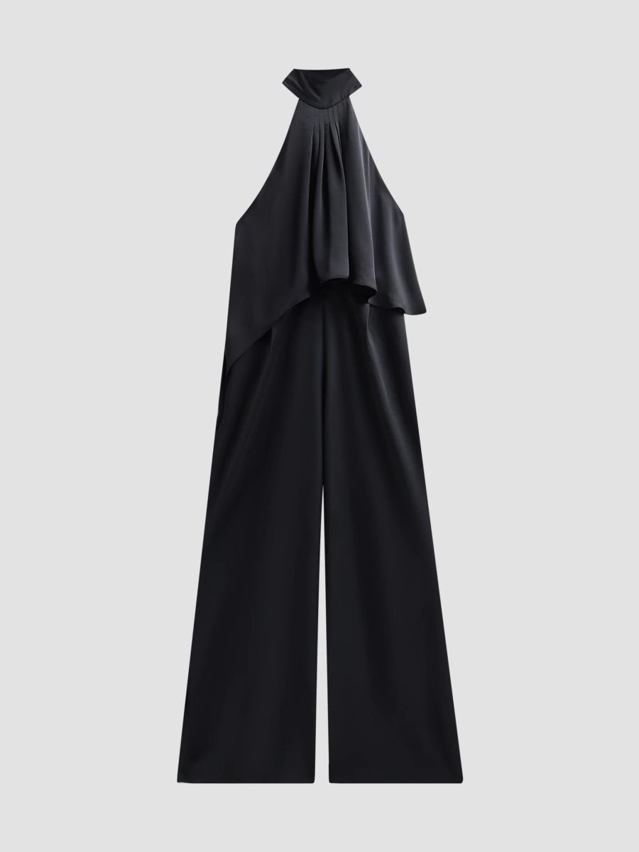 Ramy Brook Women's Clarice Ruffled Halterneck Jumpsuit - Black - Size 14
