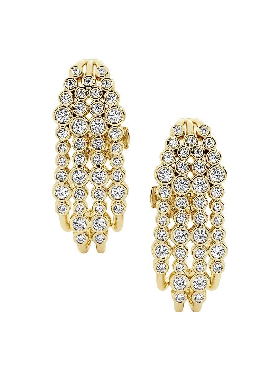 Women's Eärth Waterfall 14K Yellow Gold & 1.00 TCW Lab-Grown Diamond Suspender Stud Earrings - Yellow Gold