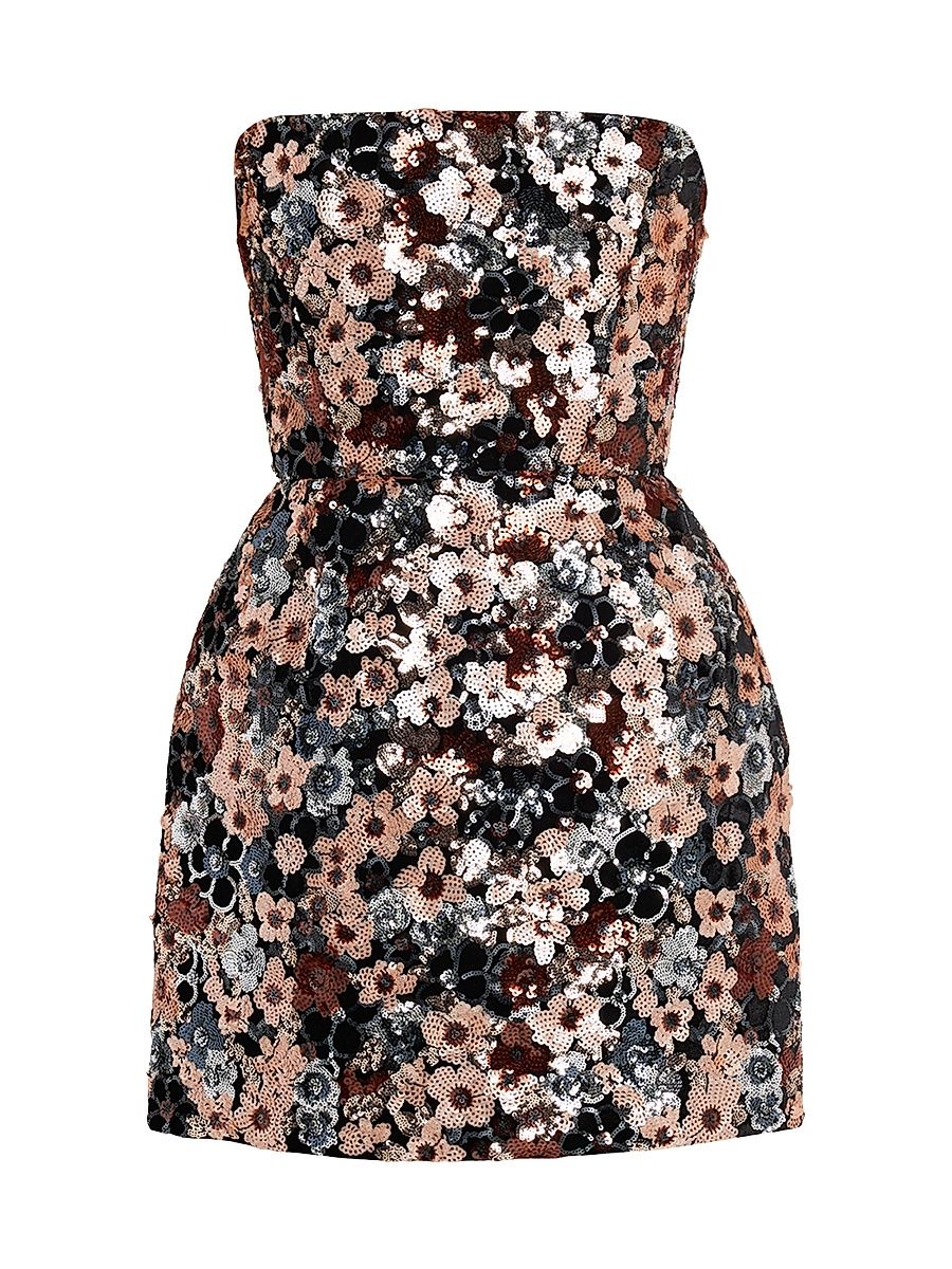 Women's Maraya Strapless Floral Sequin Minidress - Size Medium