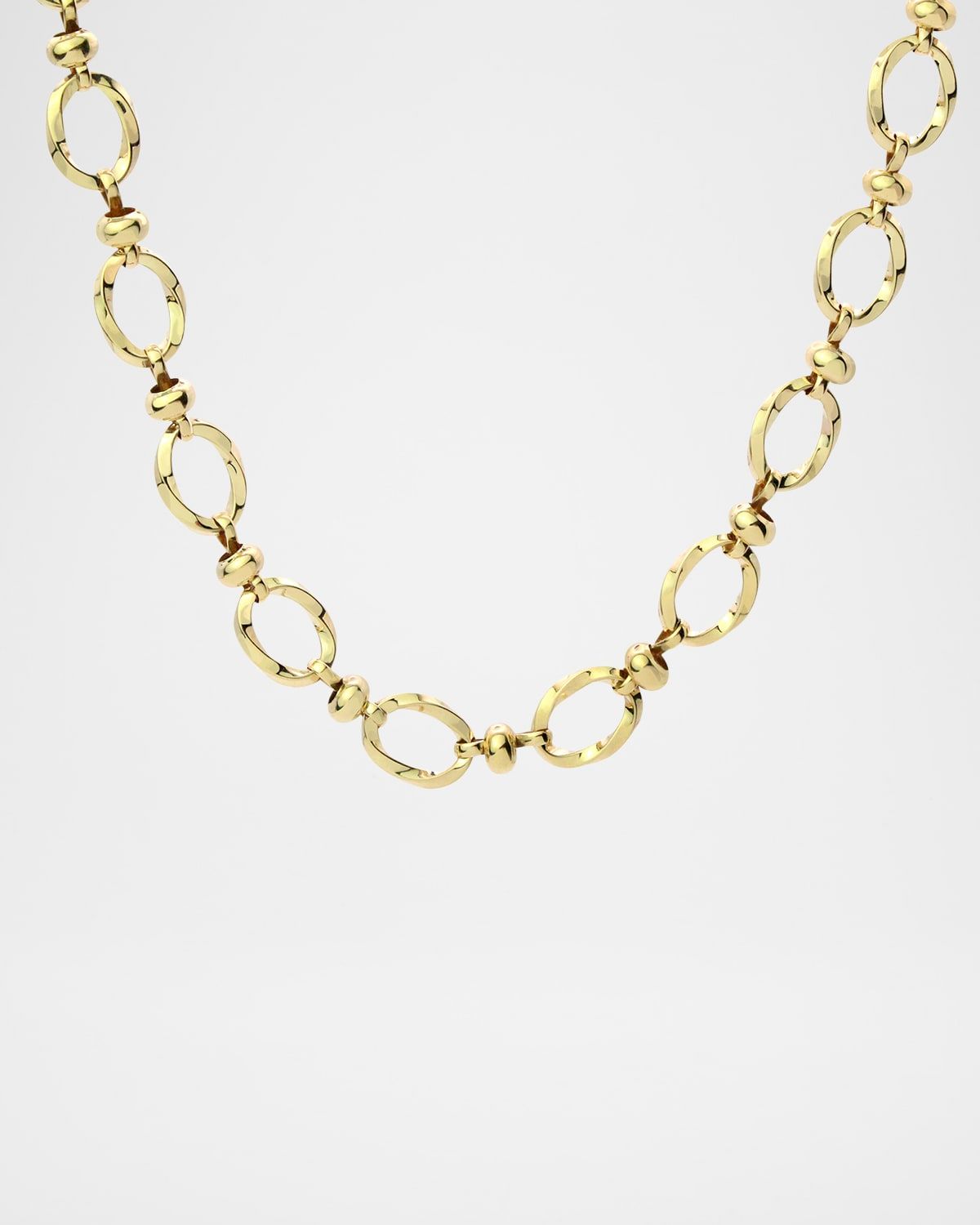 18K Yellow Gold Twisted Oval Chain Necklace, 17"