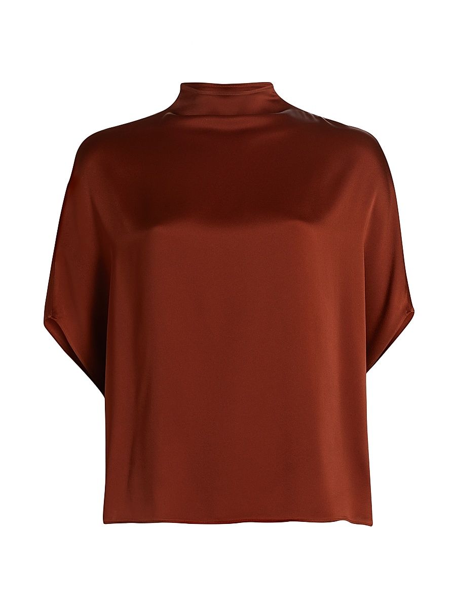 Women's Satin Cape T-Shirt - Rust - Size XL