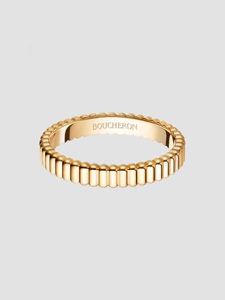 Boucheron Women's Quatre 18K Yellow Gold Grosgrain Wedding Band - Yellow Gold - Size 8