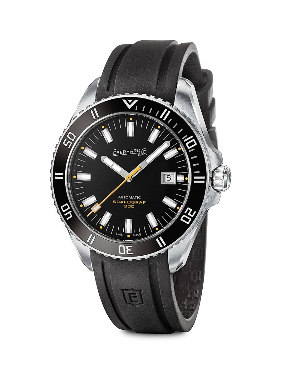 Men's Scafograf 300 Stainless Steel Rubber-Strap Watch - Black