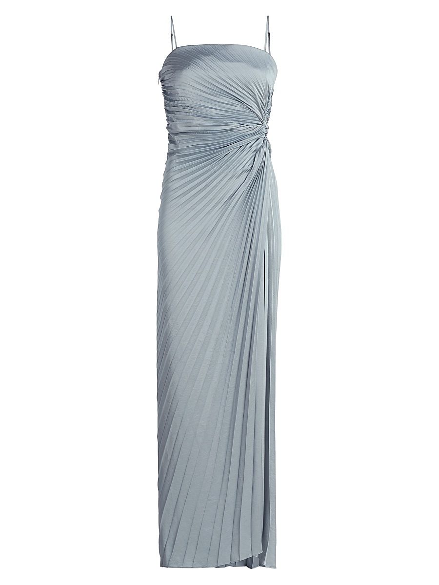 Women's Layla Strapless Pleated Gown - Steel Blue - Size 12