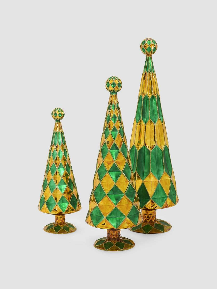Cody Foster & Co 3-PIece Glass Tree Ornament Set