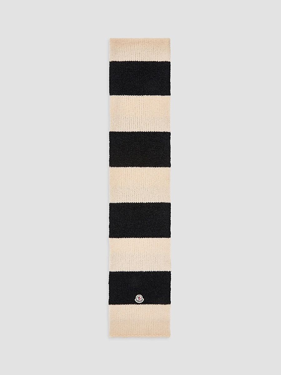 Men's Scarf in Wool Blend - Black Beige