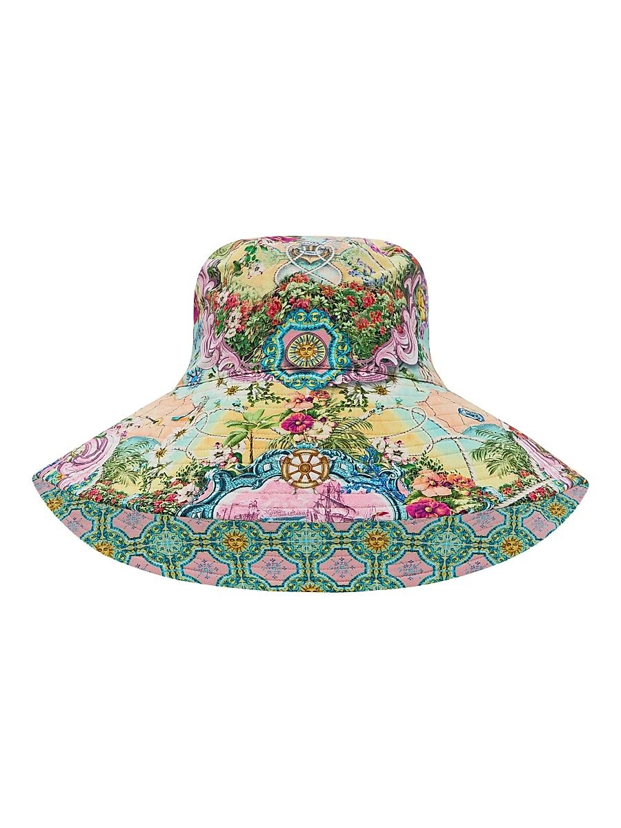 Women's Just Coasting Floral Cotton Wide-Brim Bucket Hat