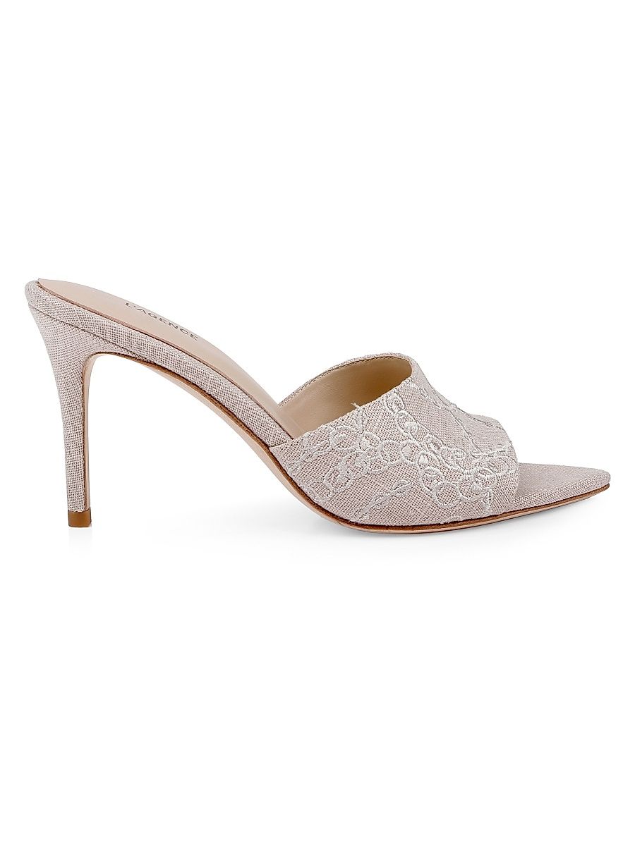 Women's Lolita VII 90MM Linen Mules - Natural Fabric - Size 11