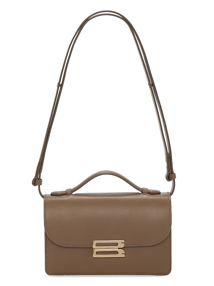 Women's Dorian Small Leather Shoulder Bag - Dove Grey