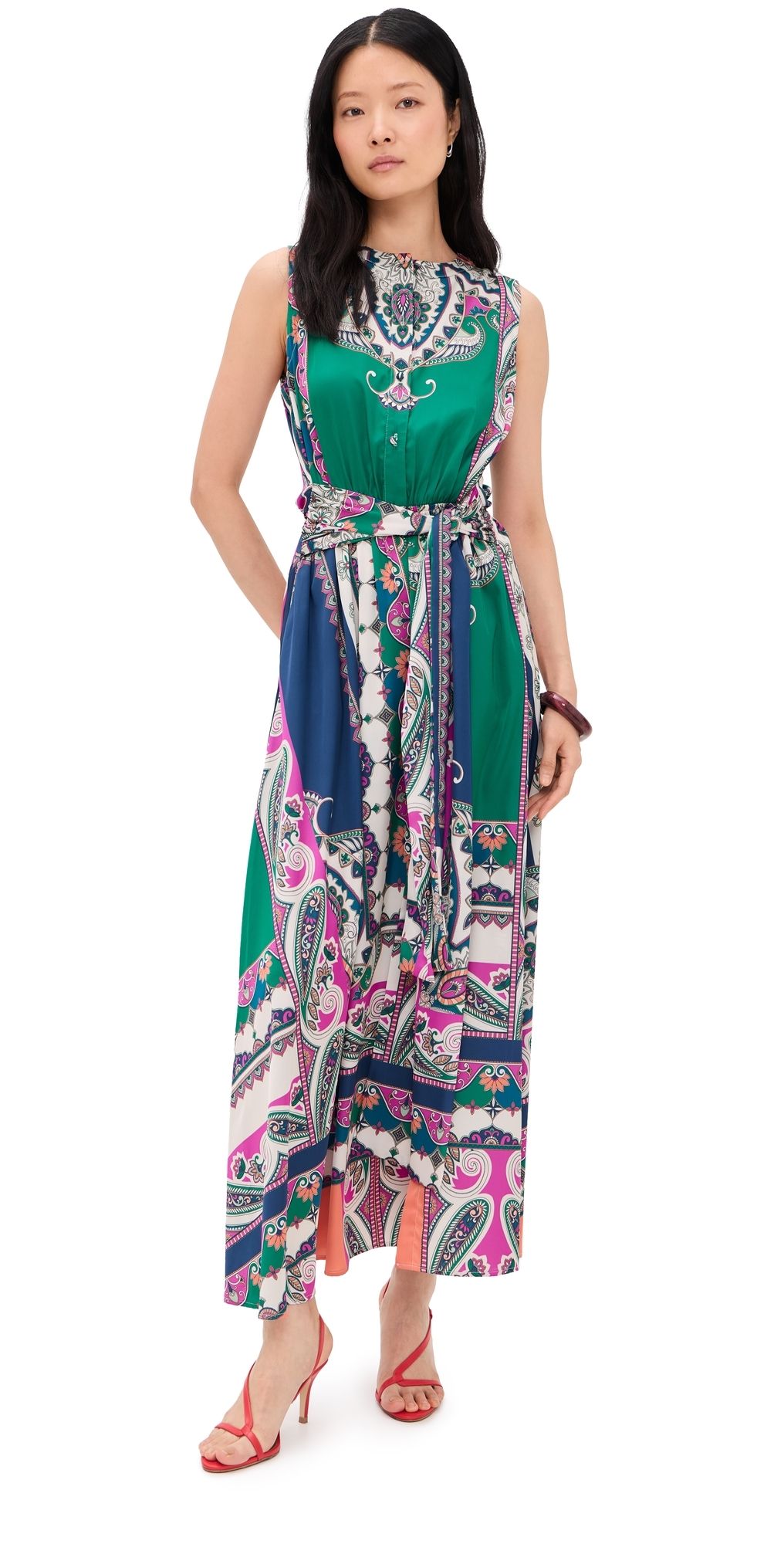 MISA Anabella Dress Multicolored Patchwork Scarf L