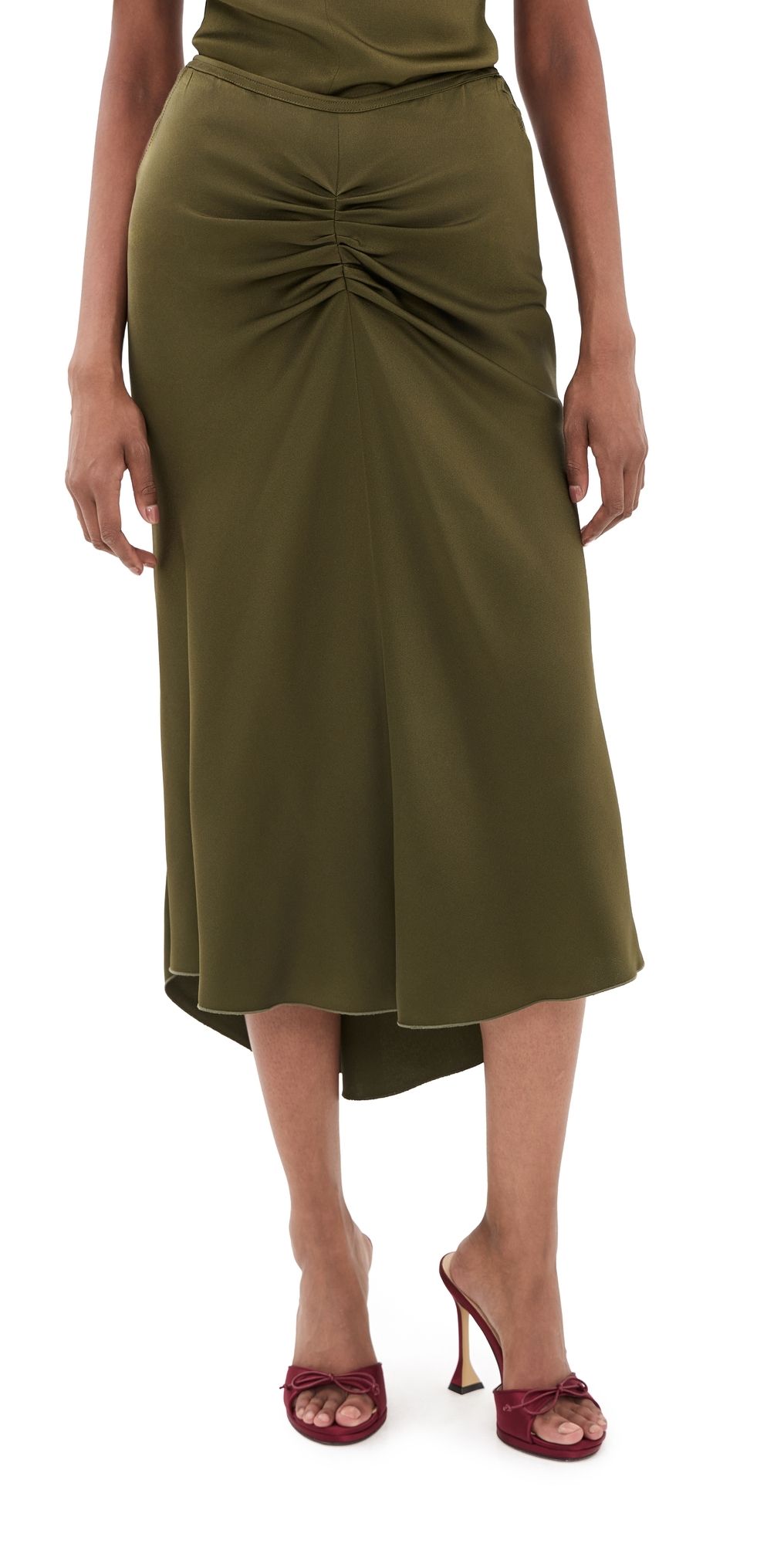 Victoria Beckham Bela Skirt Marsh Green 12