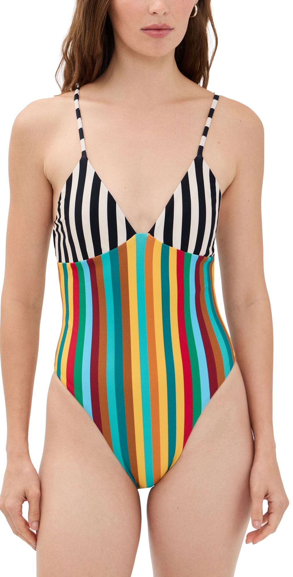 SIMONMILLER Behati One Piece Swimsuit VIBRANT MULTI STRIPE XL