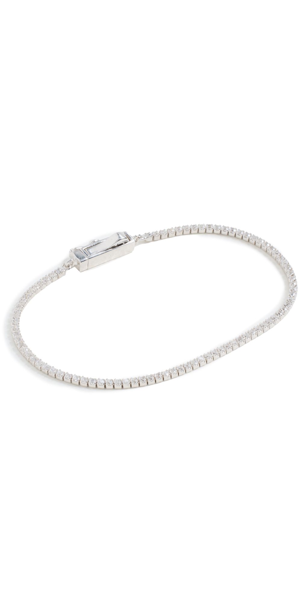By Adina Eden Classic Thin Tennis Bracelet Silver One Size