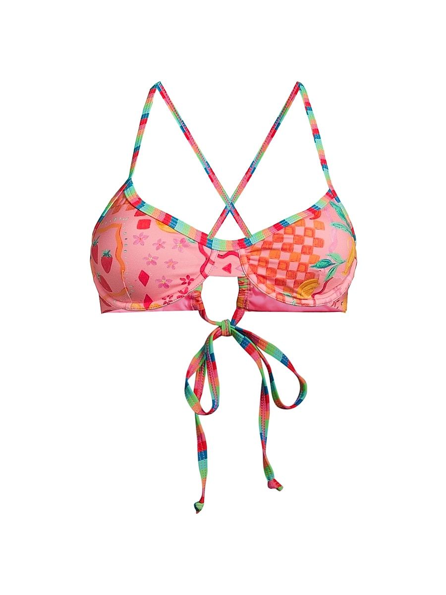 Women's Kori Printed Underwire Bikini Top - Passion Fruit - Size XL