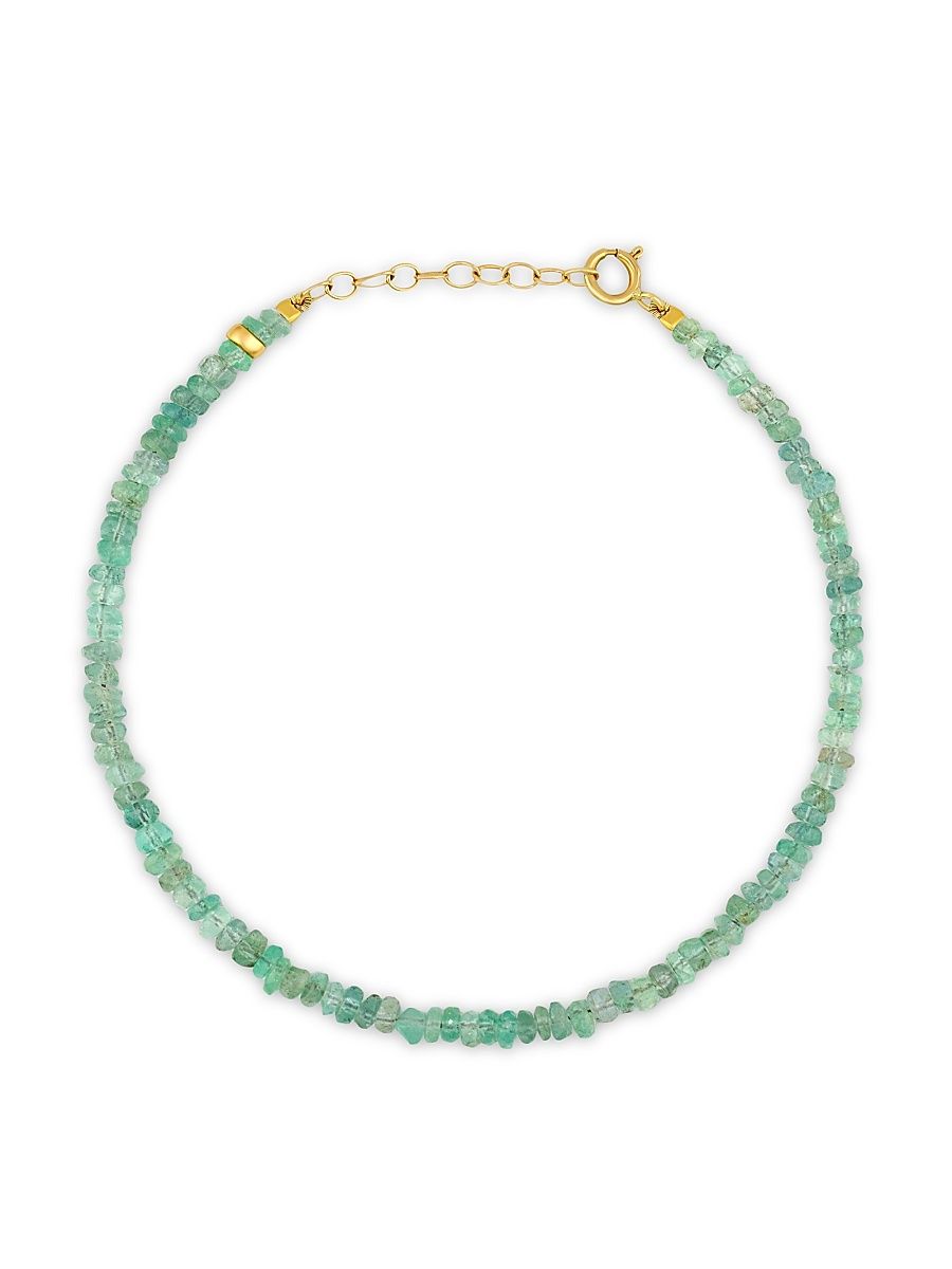 Women's Birthstone 14K Yellow Gold & Gemstone Beaded Bracelet - February