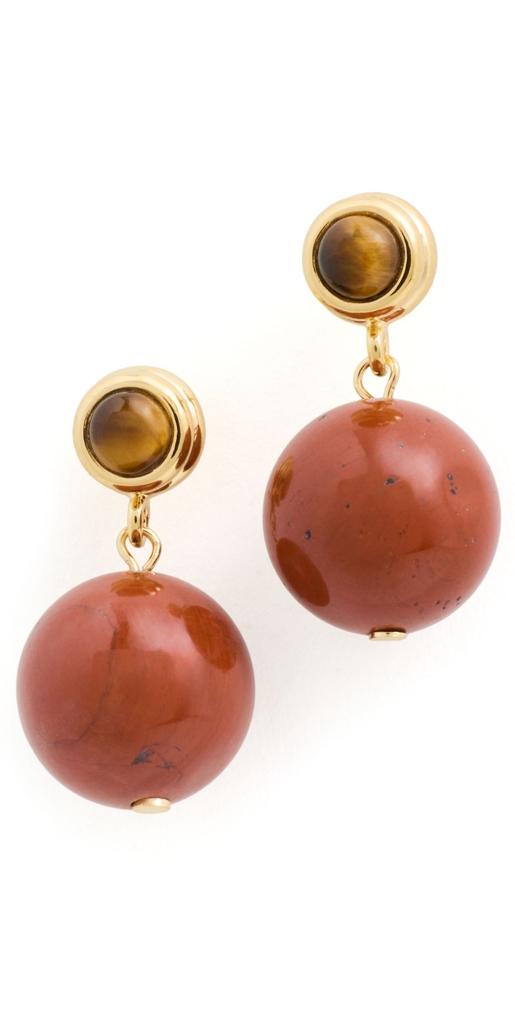 Dévé La Chapelle Earrings Red Jasper & Tiger's Eye One Size