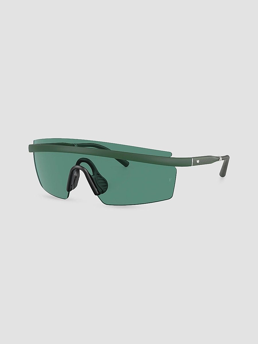 Oliver Peoples x Roger Federer Men's R-4 Shield Sunglasses - Matte Green Bright Teal