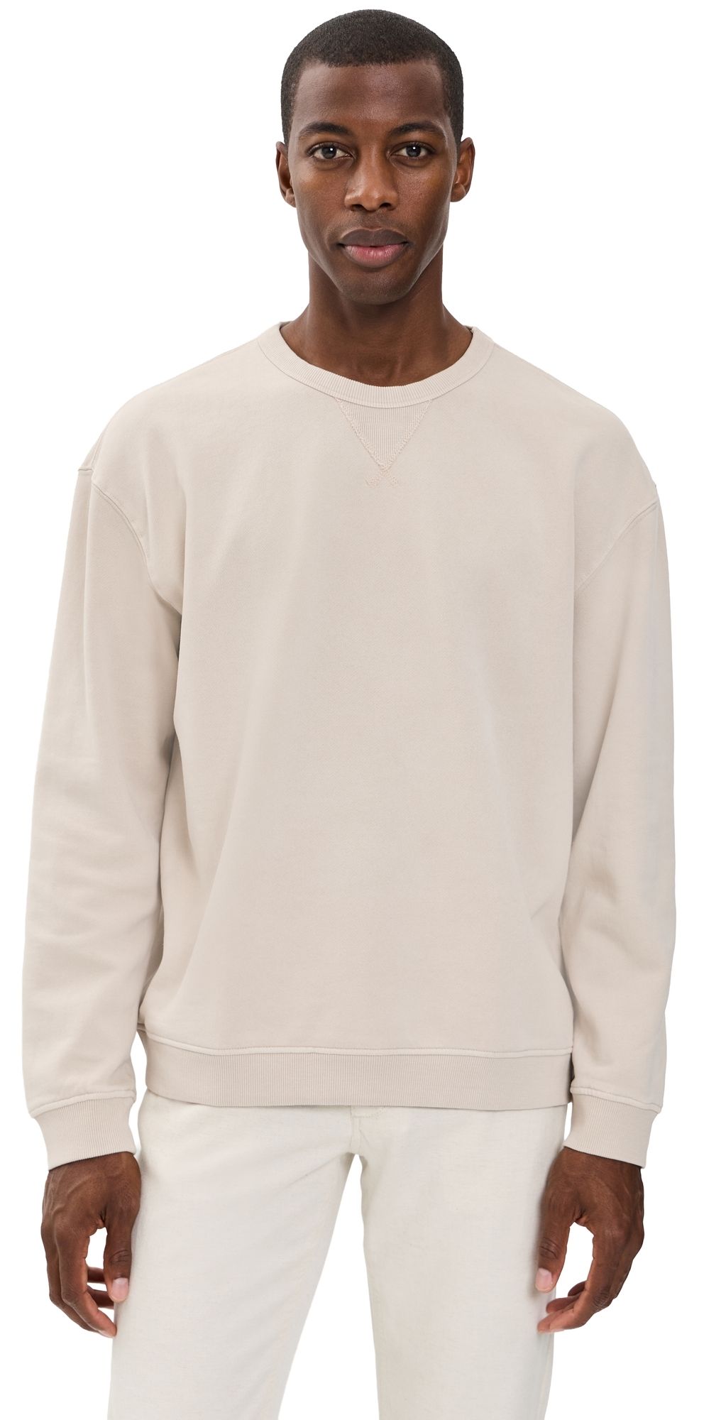 Marine Layer Relaxed Cloud 9 Fleece Crewneck Sweatshirt Whitecap XXL
