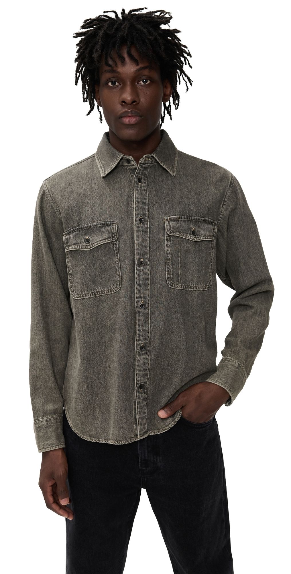 rag & bone Infuse Denim Jack Shirt Gryol XXL