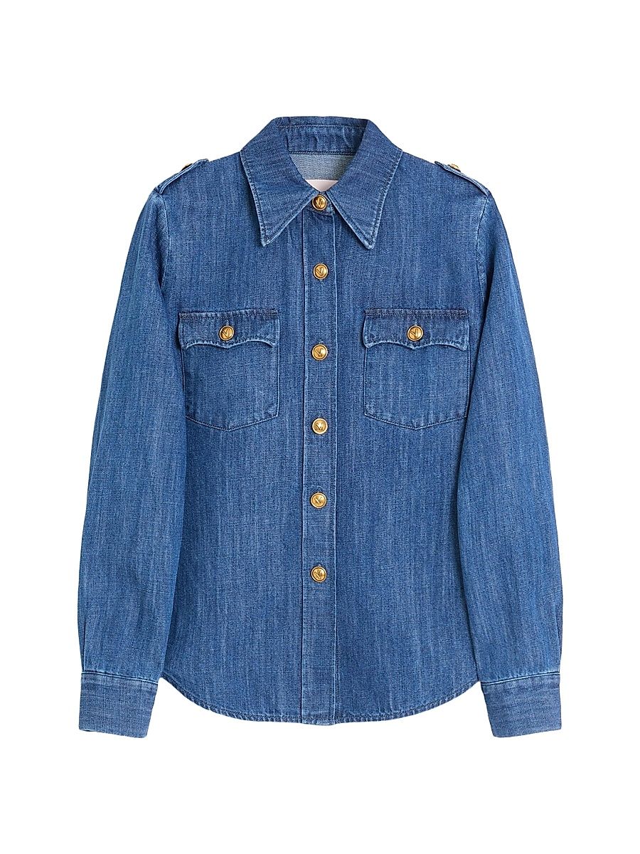 Women's Lightweight Denim Shirt - Denim - Size 0