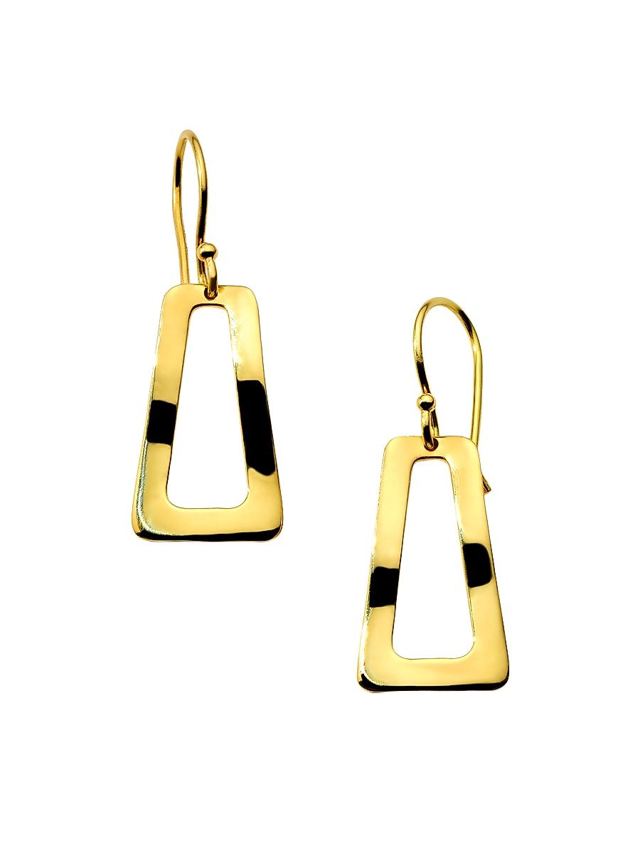 Women's Classico 18K Yellow Gold Wavy Open Drop Earrings - Yellow Gold