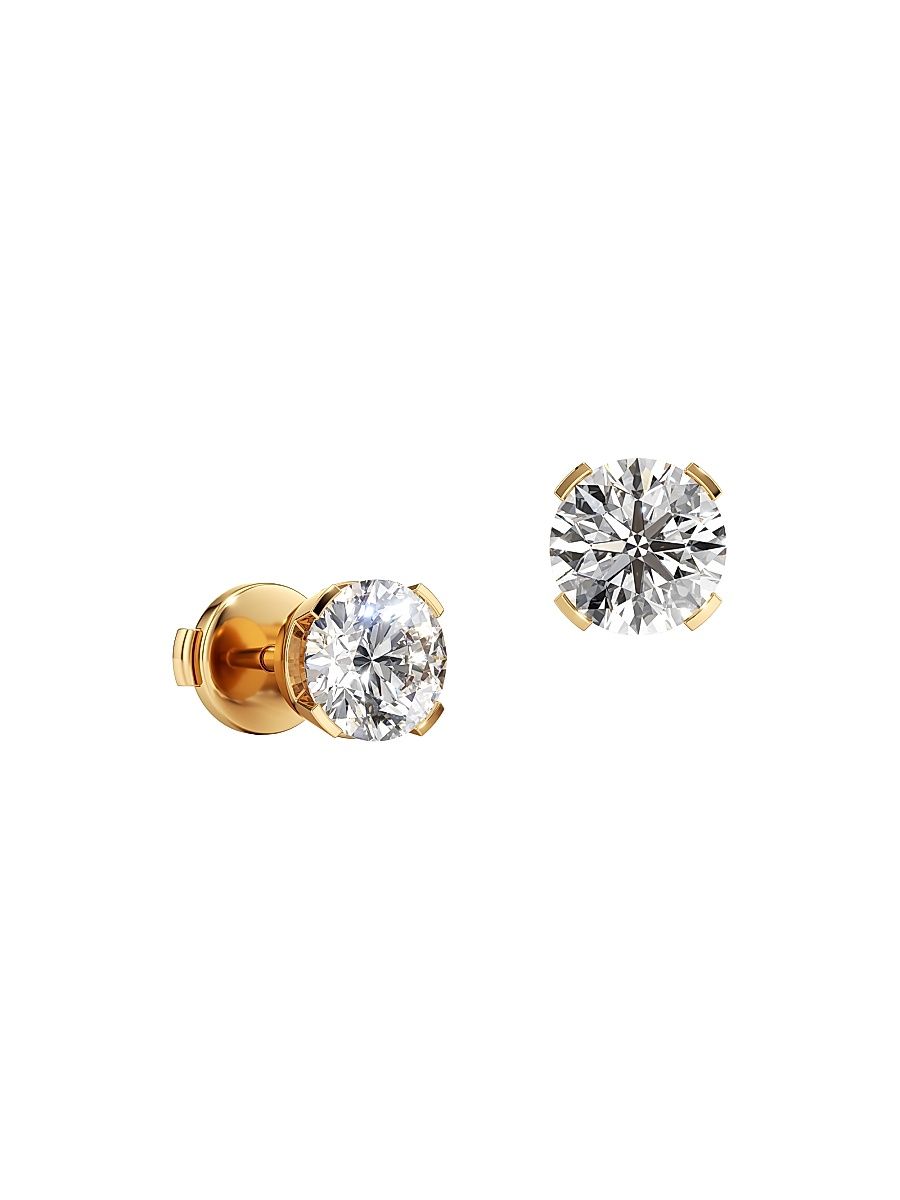 Women's Meta 18K Yellow Gold & 2.01 TCW Lab-Grown Diamond Stud Earrings - Yellow Gold