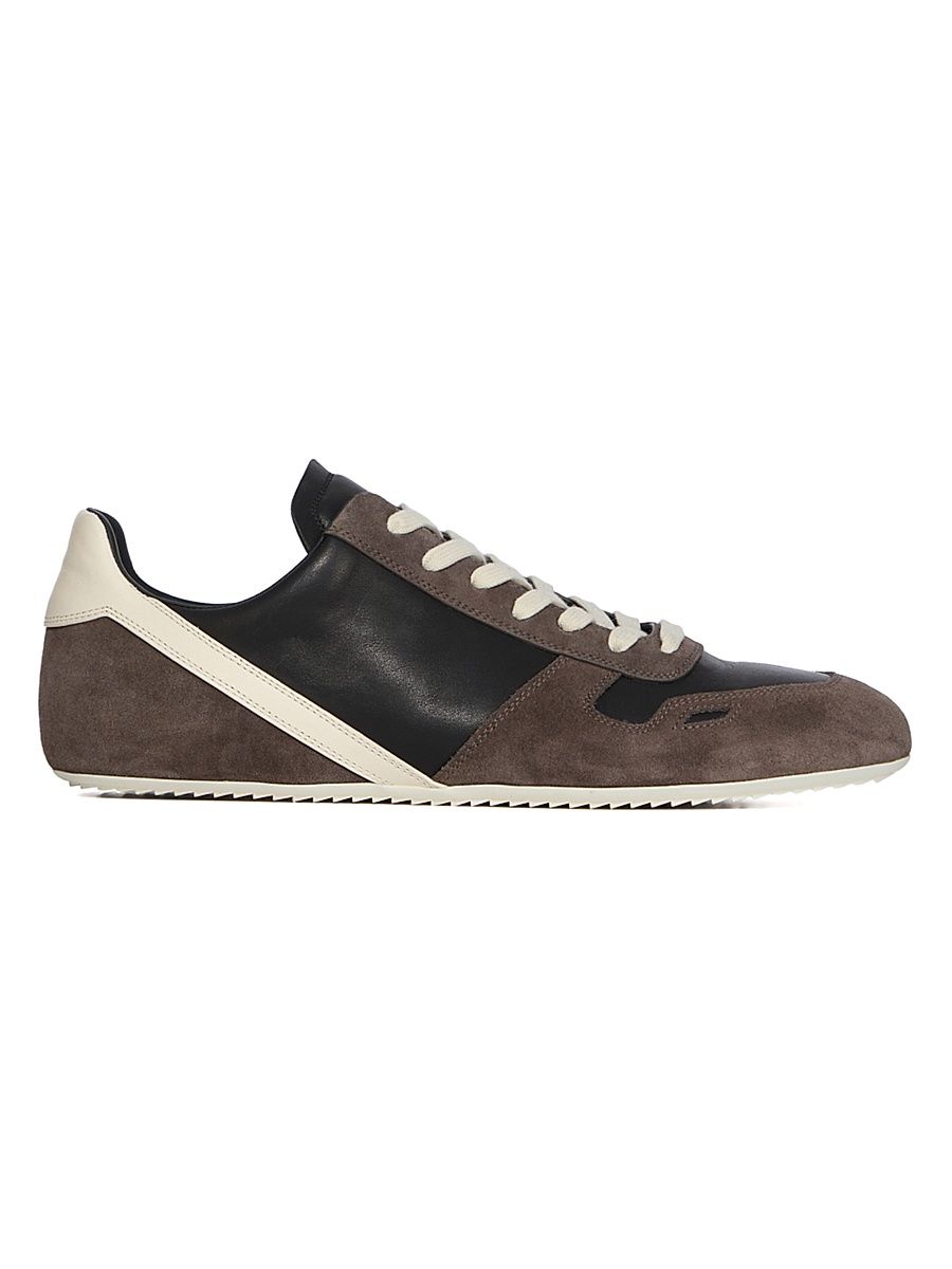 Men's Minimal Leather Sneakers - Dust Black - Size 10