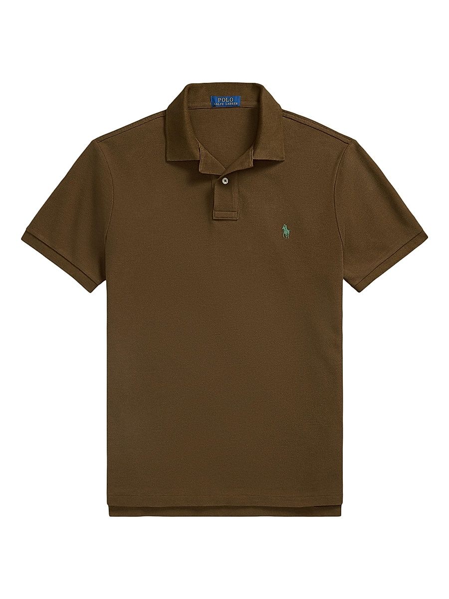 Polo Ralph Lauren Men's Custom-Slim-Fit Mesh Polo Shirt - Nature Brown - Size XL