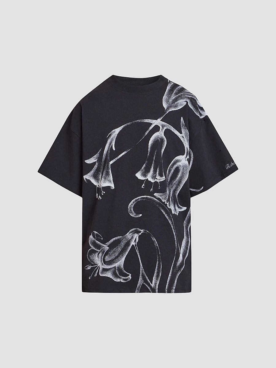 Balmain Men's Floral Cotton T-Shirt - Noir Blanc - Size XL