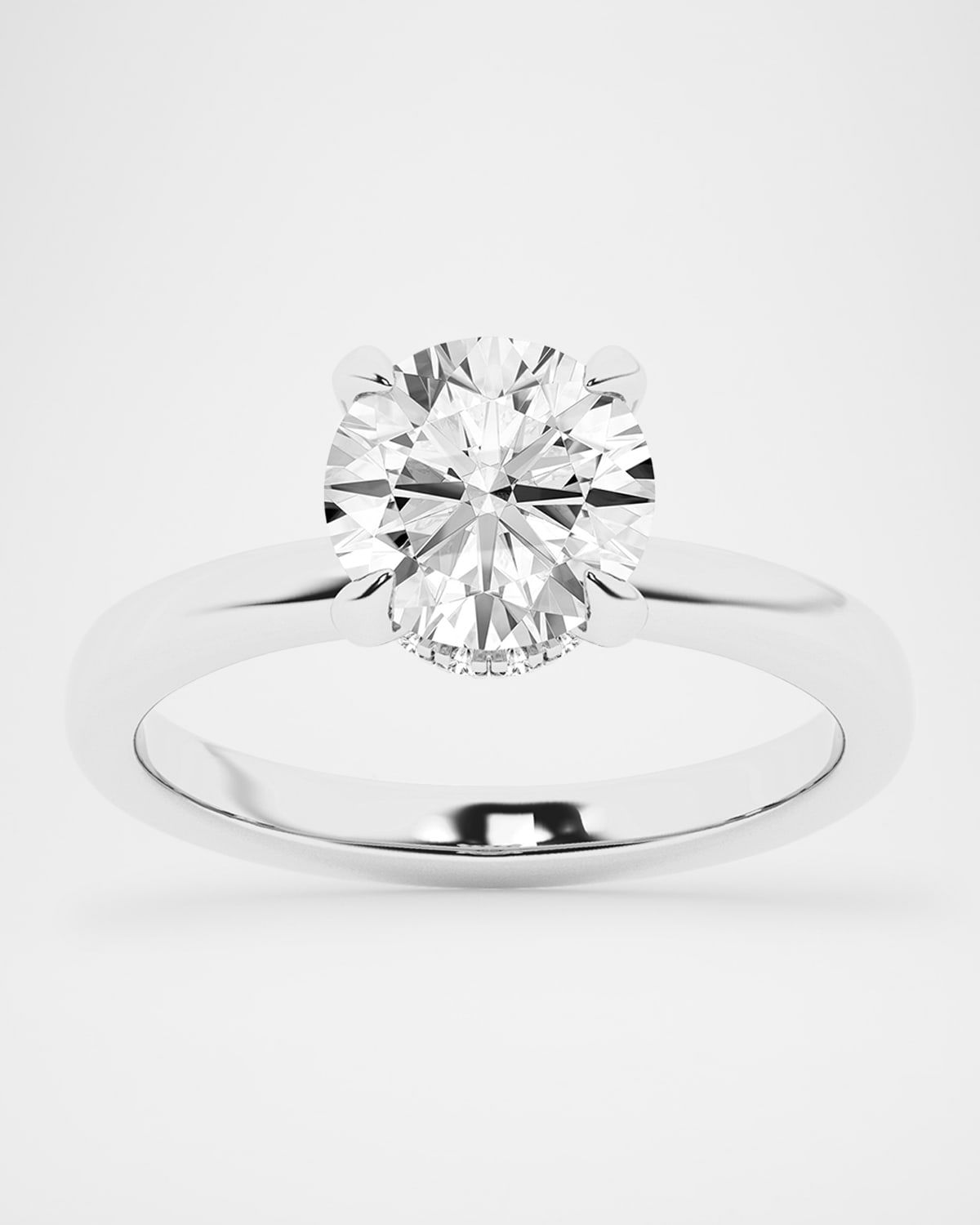 Lab Grown Diamond 18K Gold Round Solitaire Ring, 2.07tcw, Size 7