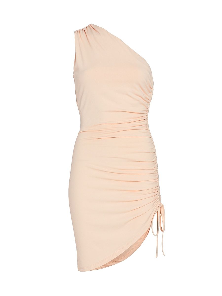 Women's One-Shoulder Minidress - Beige - Size Small