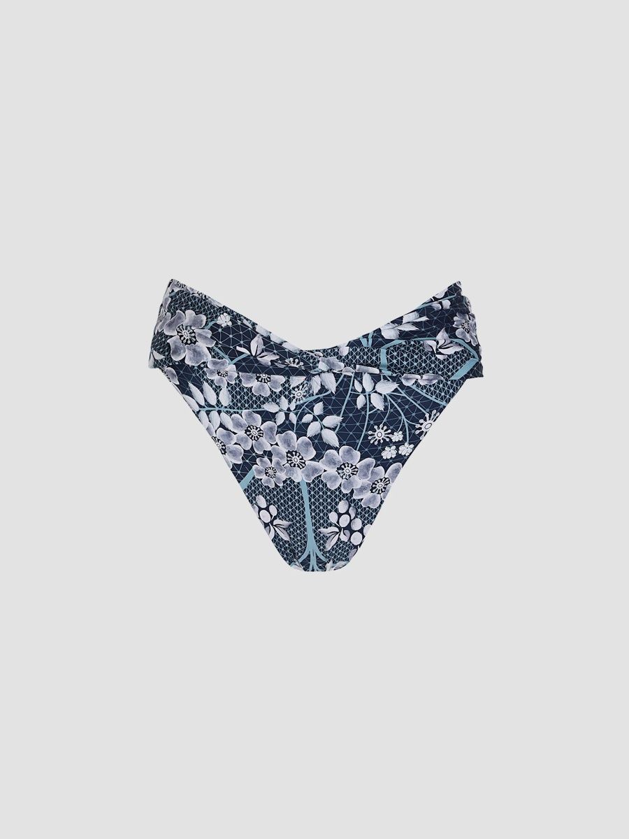 Agua Bendita Women's Lily Glazia Embellished Bikini Bottom - Multicolor - Size Small