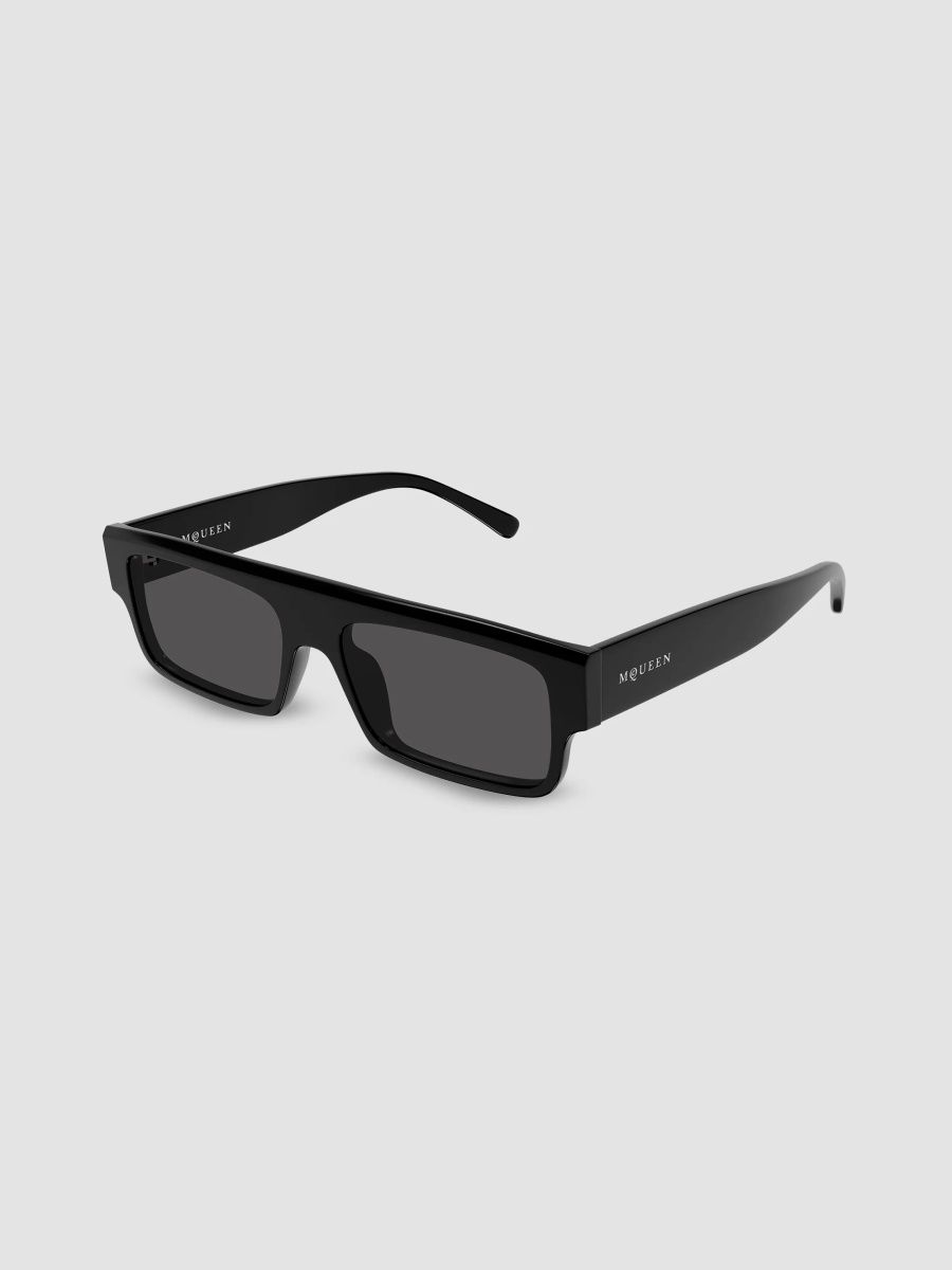 Alexander McQueen Men's Logo 50MM Rectangular Sunglasses - Black