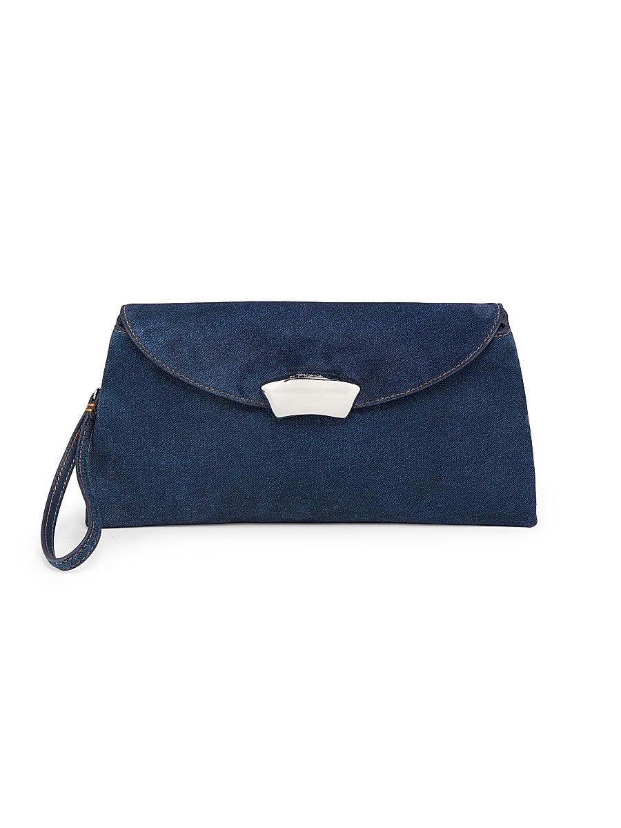 Women's ID Soft Suede Clutch - Dark Indigo